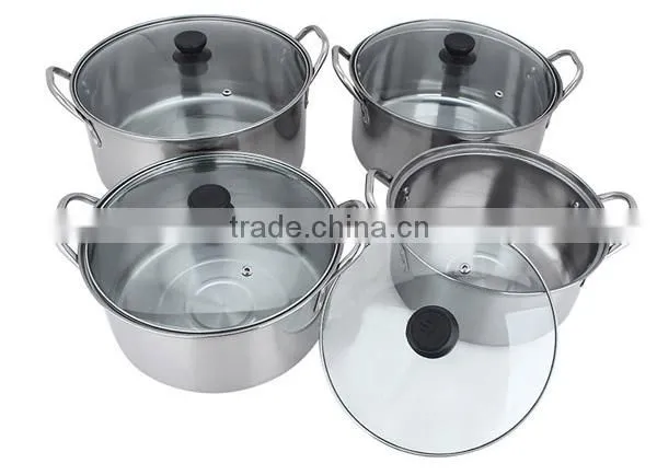 Hot Sale 8 Pcs Stainless Steel Aluminum Non-stick Soup Pot / Induction Stock Pot Set photo-3