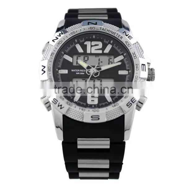 LP7325 Best Quality 3atm Water Resistant Dual Watch With Rubber Watch Strap photo-2