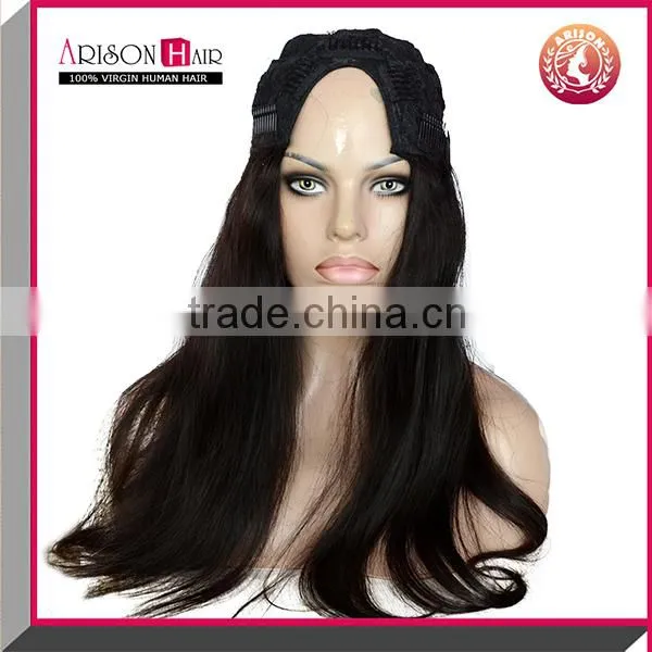 Wholesale Brazilian Virgin Hair Silk Straight Machine Made u Part Wig photo-4