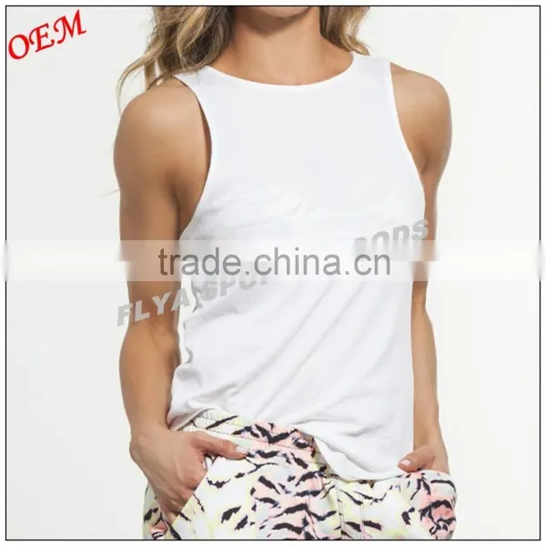 95% Polyester/5% Spandex Custom Spandex High Neck Blank Wide Racerback Jersey Tank Top photo-2
