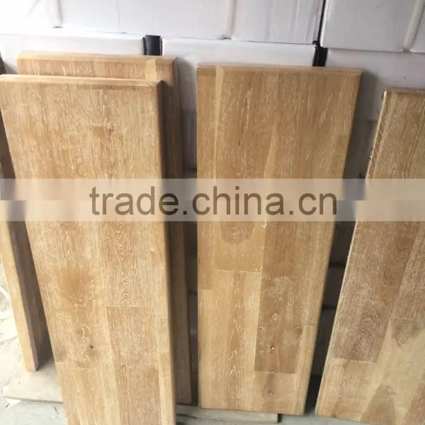 American Oak Solid Wood Stair Tread With White Brushed Surface