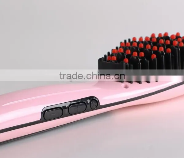 Straightener Brush,ceramic Heating Plate Fast Hair Straightener Brush Easy Use Hair Brush photo-2