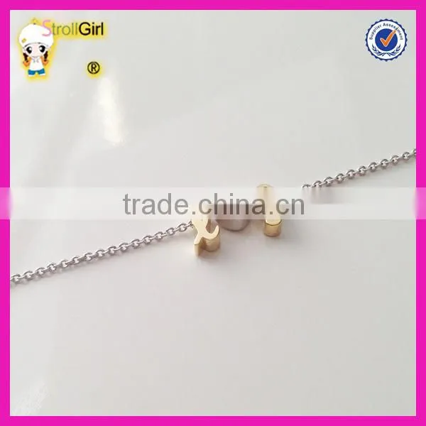 Personalized Initial Necklace Wholesale Letter With Heart Inside Gold Plating Neckalces photo-2