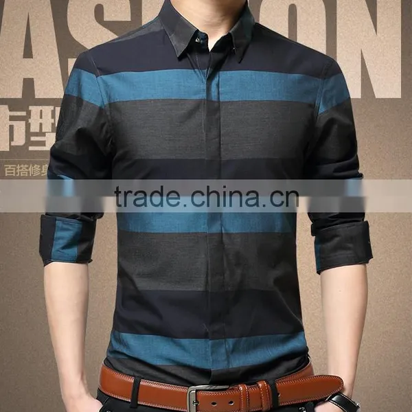Male Work Tops Office Male Tops Printed Man Long/short Shirts photo-3