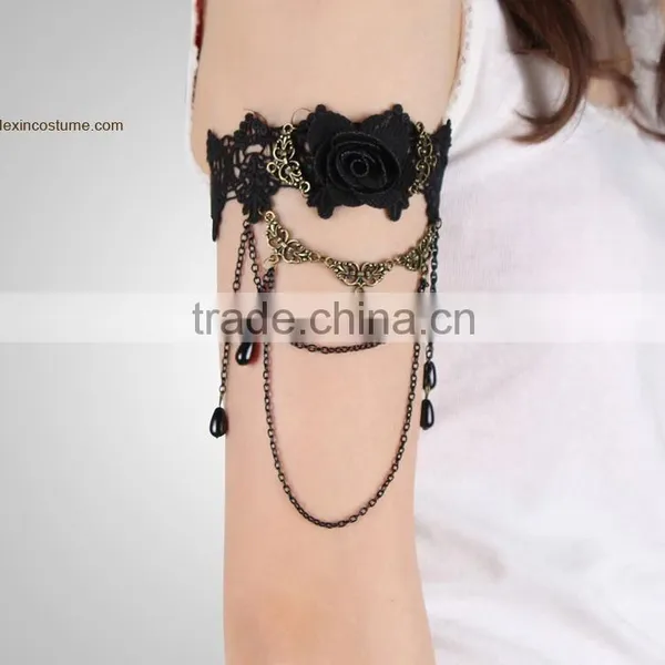 2016 Dance Lace Armband Armlet Arm Band Red Rose Flower Bracelet
