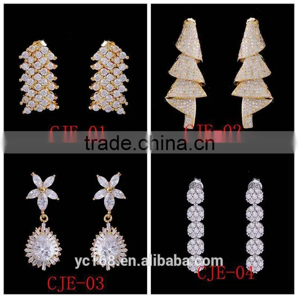 China Supplier Wholesale Fashion Jewelry Type 24k Gold Plated Drop Earrings