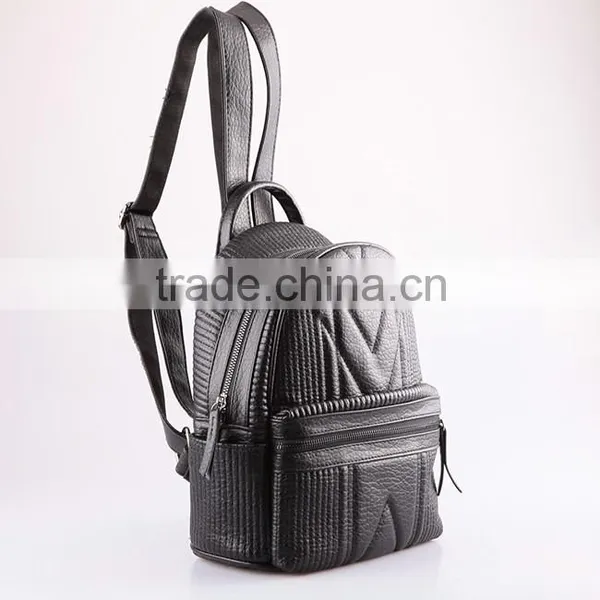 4785-china Wholesale Women Black PU Quillting Backpack photo-2