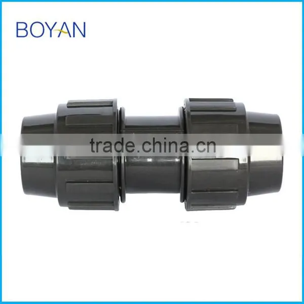 Plastic Quick Pipe Fitting Black PP Compression Coupling photo-4