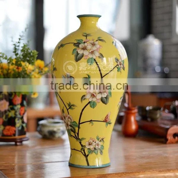 Painting Designs White Ceramic Flower Vase Decoration