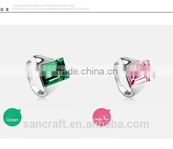 Austrian Crystal Two Color Retaining Single Stone Finger One Stone Ring Designs photo-2