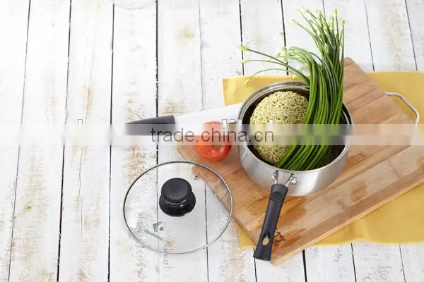Charms 16cm Stainless Steel Sauce Pan With Glass Lid Capusled Three-layer Bottom photo-4