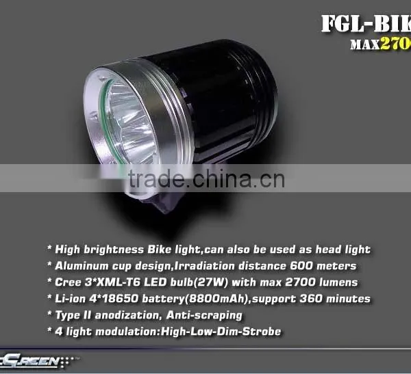 Rechargeable 8800mah 18650 3xCree T6 3 LED Bike Flashlight photo-3