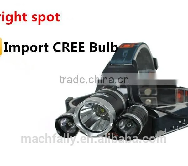 2015 Lastest Rechargeable 3LED Head Torch With 4 Modes Outdoor Lighting 3T6 LED Headlamp photo-4