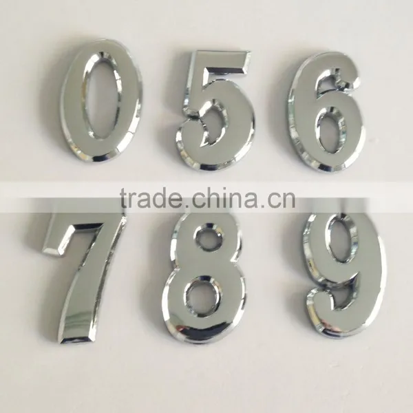 Manufacturer 3D Adhesive ABS Chrome Door (house) Plastic Number Tag,number Decal photo-2