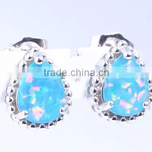 925 Sterling Silver Pear Shape Opal Fantasy Earring Wholesale photo-5