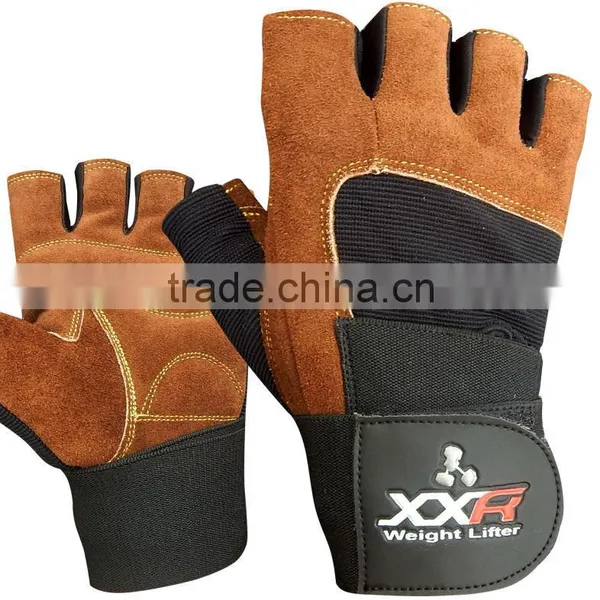XXR BROWN Weight Lifting Gloves Strengthen Training Fitness Gym Exercise Workout photo-2