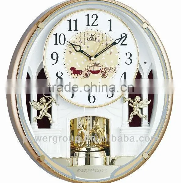 Plastic Round Customized Quartz Wall Clocks Muslim Prayer Clock and Diy Clock With Music Chiming photo-2