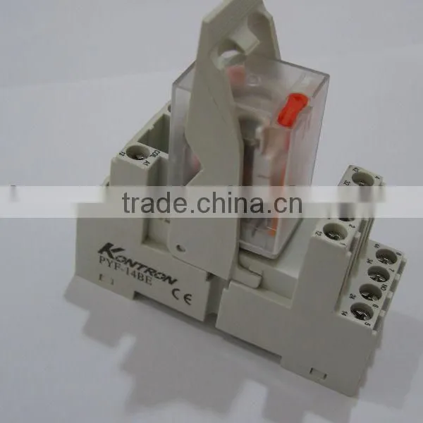 Kontron 12A 4C Contact Din Rail PYF14BE With Clip Relay Socket in Black photo-6