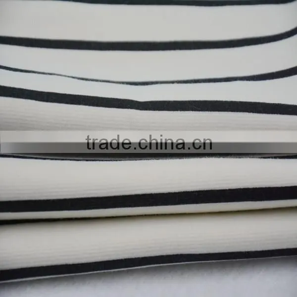 Jiufan Textile Stripe Printed Spun Polyester Spandex Single Jersey Knit Roma Fabric photo-3