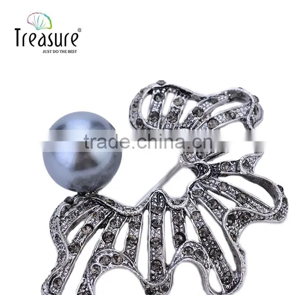 Brand Treasure Pearl Brooch Wholesale Yiwu New Model Fashion Diamond Pearl Brooch Wholesale photo-3