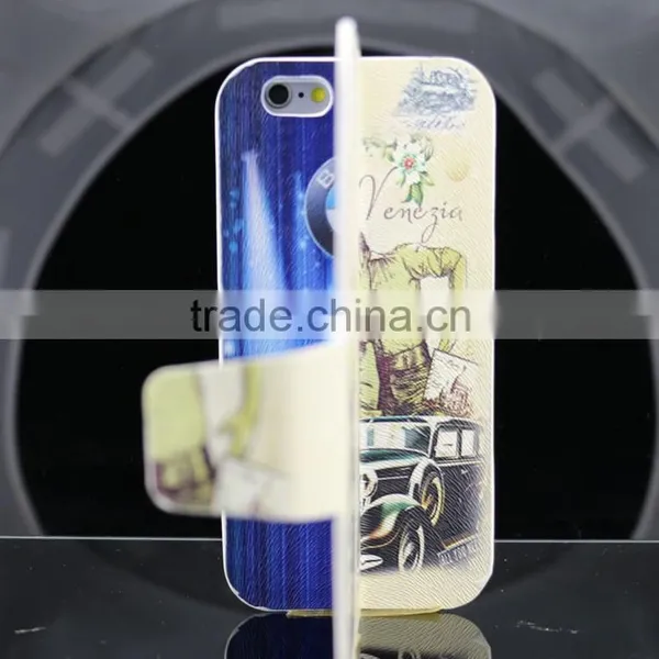 2015 Wholesale High Quality Fashion Custom Leather Mobile Phone Case For Iphone 6G With Car and Human Printing photo-4