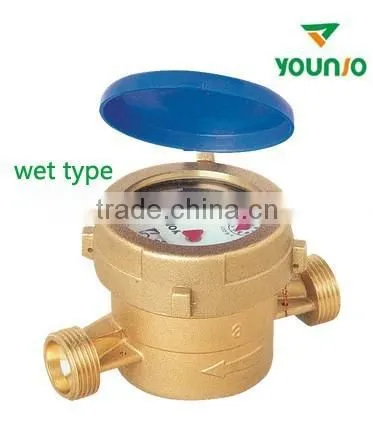 Single Jet Wet Type Brass Water Meter Medidor de Agua photo-2