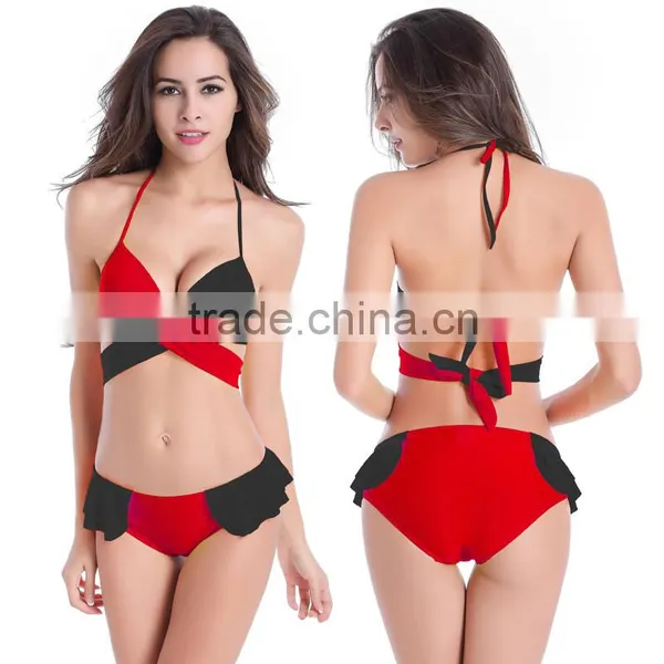 Bikini Set Bandeau Bandage Crossover Wrap Padded Style Top Swimwear Beach