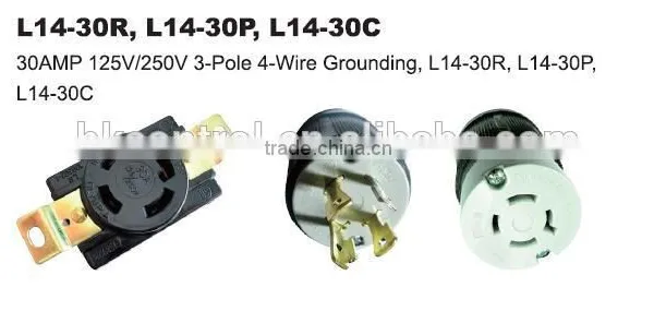 UL Listed Locking Devices 30AMP 125V/250V 3-pole 4-wire Grounding L14-30R L14-30P L14-30C photo-4