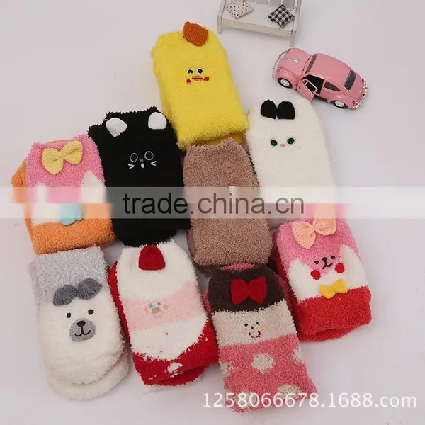 Embroidery Three-dimensional Cartoon Cute Coral Velvet Socks Funny Christmas Socks photo-2