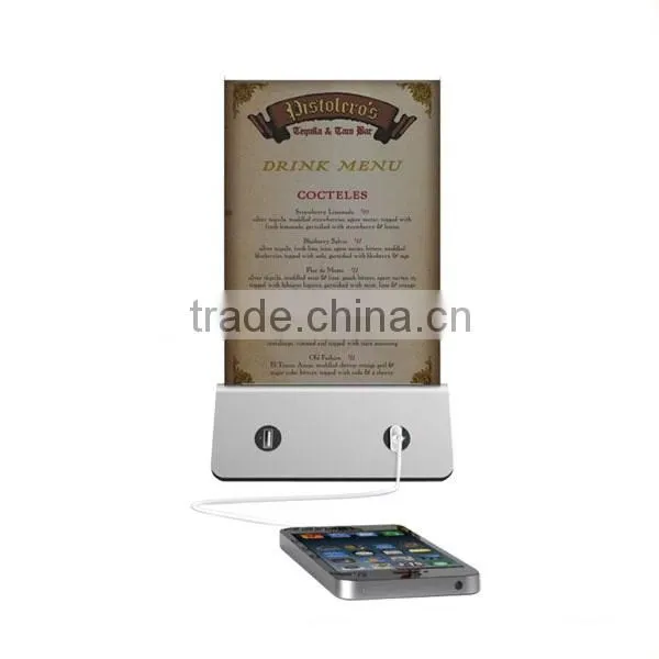 Factory Manufacturer Tabletop Acrylic Restaurant Menu Holder, Portable Power Bank Menu Holder photo-2