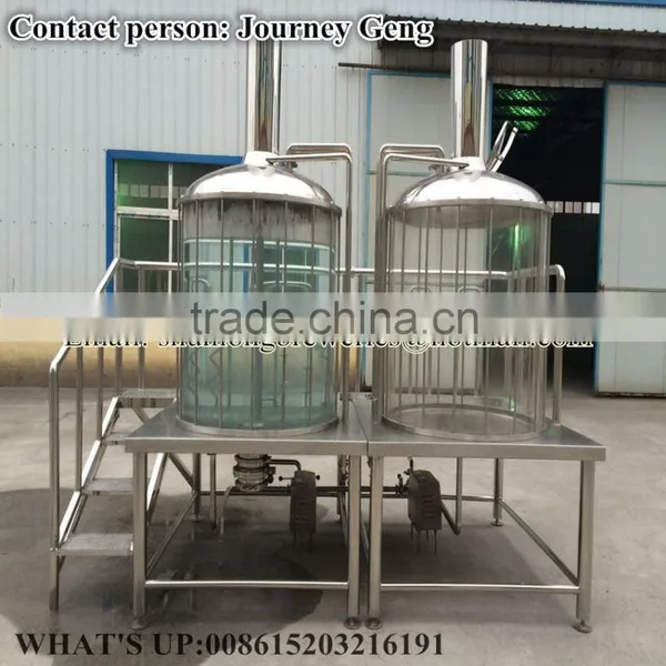 Steam Heating Microbrewery 1000l With 304 Stainless Steel 2000l Conical Fermenter