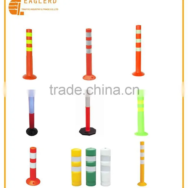 Warning post road safety flexible spring post