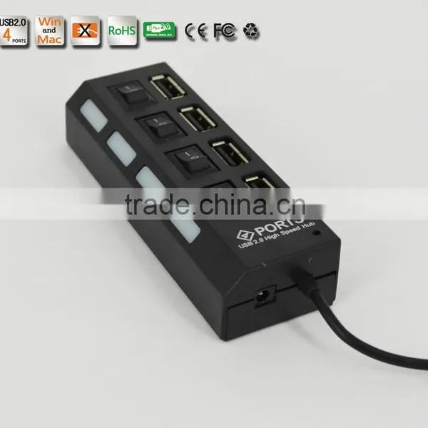 Super Speed Usb Por Hub, 5Gbps 4 Port Usb 3.0 Hub With Individual Switches and LED Indicators photo-5