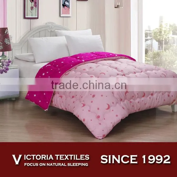 Pink Color Star Printed Fiber Filling Super Soft Quilts