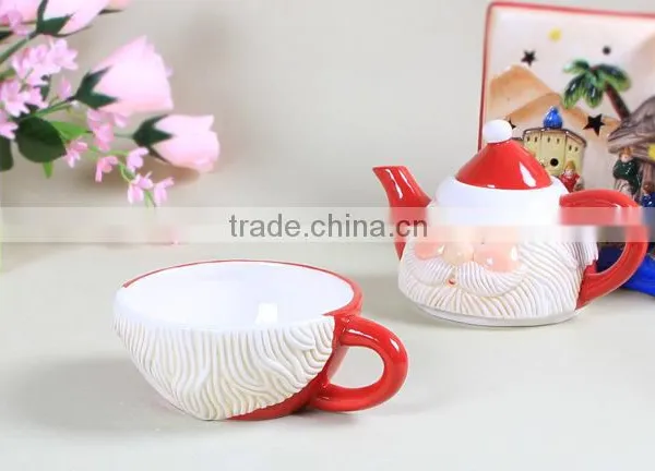 Creative Customized Christmas Santa Ceramics Tea Set and Milk Pot Set photo-6