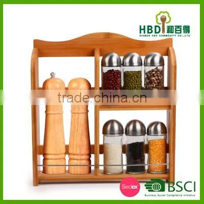 Best Selling New Item Bamboo Spice Rack With Pepper Grinder photo-4