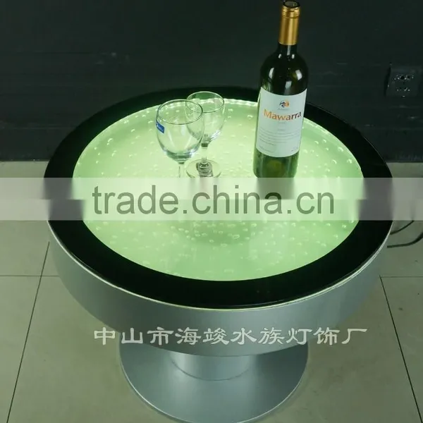 Beautiful Battery Driver Round Bar Table ,Fantastic LED Light and Water Bubble Moving Table photo-2