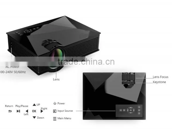 1200Lumens Cheap Mini Video HDMI 3D Full HD WIfi LED Classroom Projector UC46 photo-2