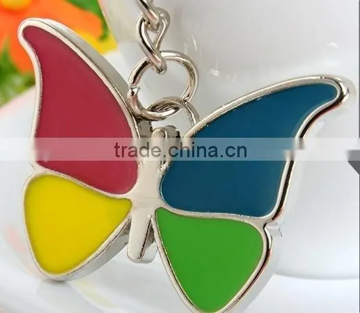 XL-WH51102 New Arrival Key Chain Alloy Butterfly Colored Oil Dropping Alloy Key Chain photo-2