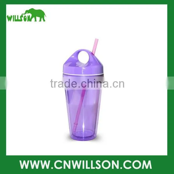 Hard Large Double Wall Plastic Cup With Lid and Straw photo-4