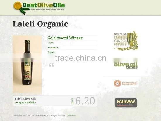 ORGANIC BEST QUALITY EXTRA VIRGIN OLIVE OIL by LALELI ( PRODUCED IN TURKEY ) (0.75 ml Glass Bottle ) photo-2