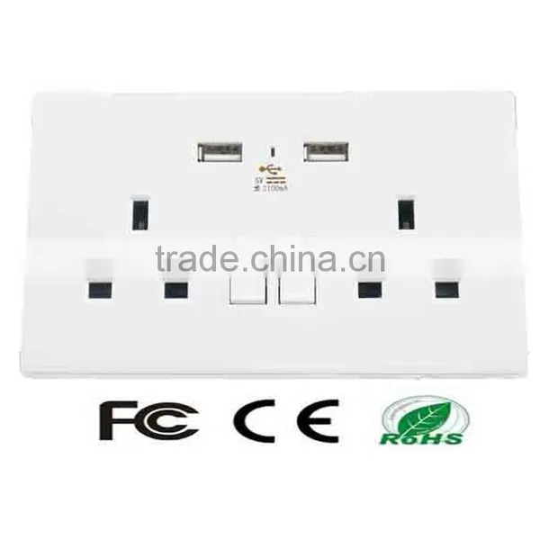 Multi Plug Wall Sockets With Dual Usb Ports Made in China Usb Wall Socket photo-5