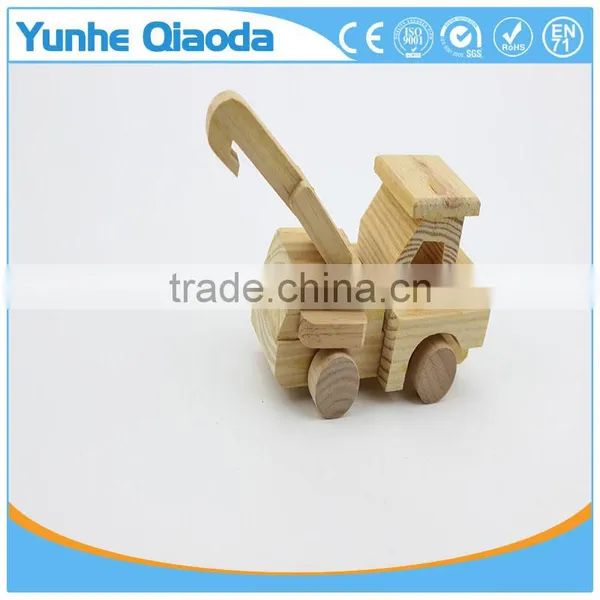 Wood 3D Vehicle Mini Pullze Crane r 3D Woodcraft Kit Assemble Paint DIY 3D Puzzle Toys for Kids Adults the Best Birthday Gift photo-4