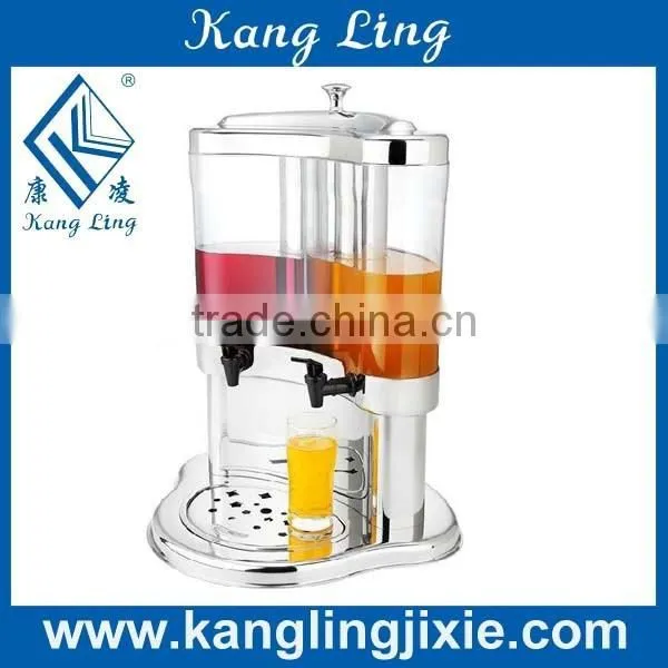 5L Double Tanks PC &stainless Steel Transparent Cooling Juice Dispenser