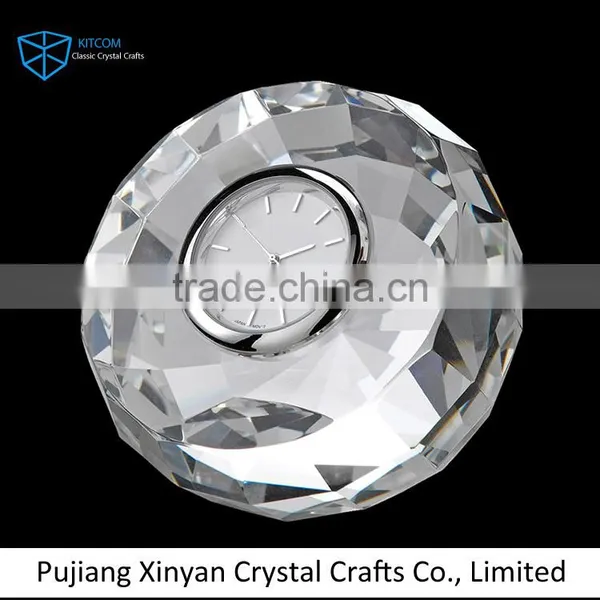 2016 Modern Style Round Shape Crystal Clock With Good Prices photo-2