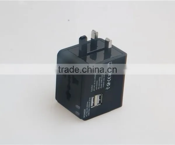 All in One World Wide Universal AC Adapter Travel Wall Adapter (US / UK / EU / AU) With Dual USB Ports of 2100MA photo-2