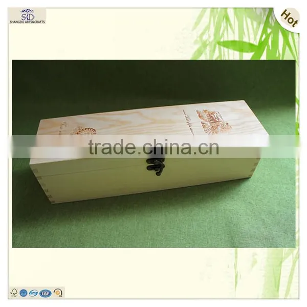 Cheap Decorative Unfinished Single Bottle Wooden Wine Box photo-2