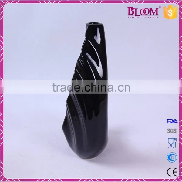 Antique Glazed Ceramic Black Decoration Vase photo-2