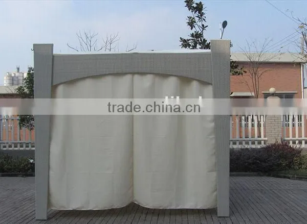 Poly Rattan Gazebo With Curtain photo-2