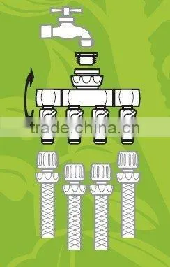 Brass Garden Water Hose 4 Ways Splitter photo-2